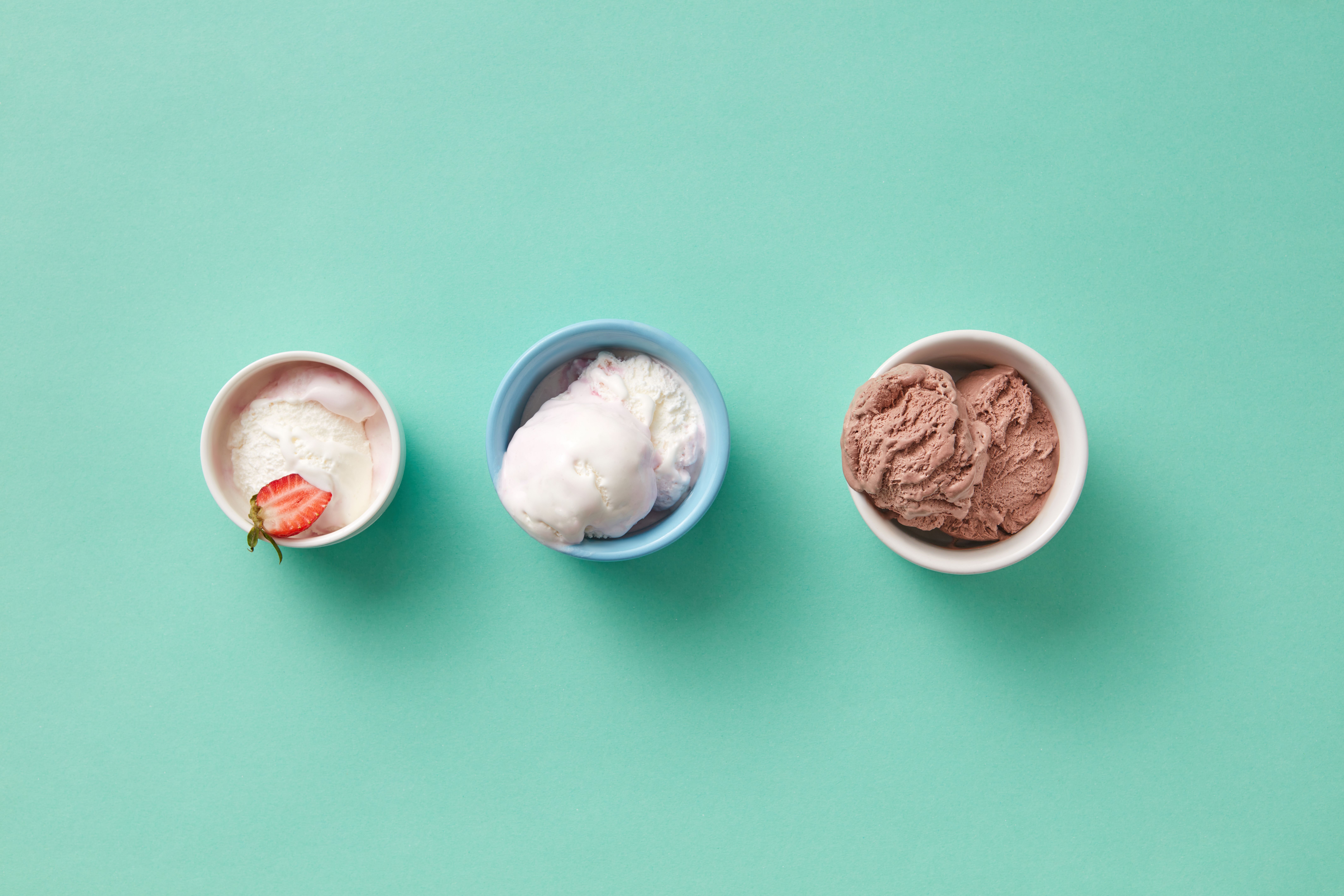 A selection of different ice cream flavors